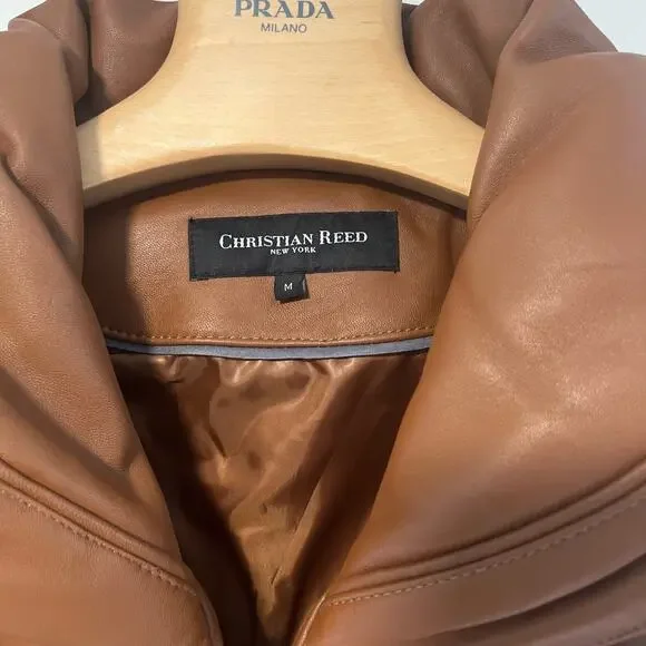 NWT Christian Reed Leather Long Aviator Jacket Medium - Picture 3 of 10